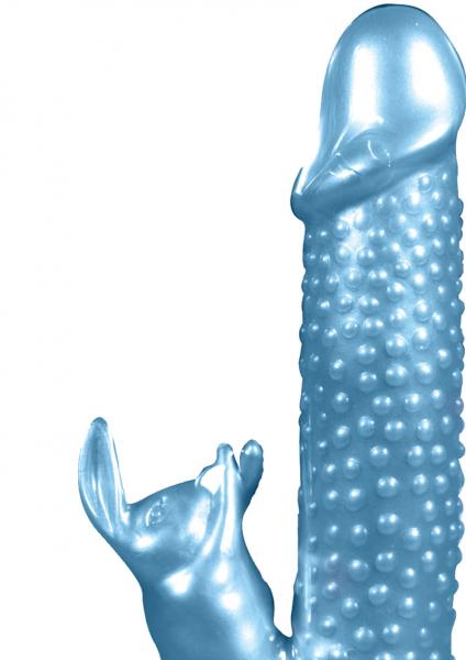 Pearlshine Smooth As Silk The Bumpy Bunny Vibrator Waterproof 7 Inch Blue
