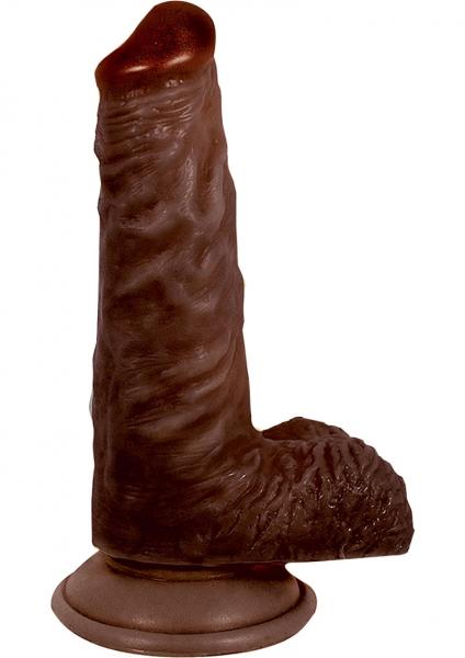 Lifelikes Black Vibrating Duke Vibrator 7 Inch Brown