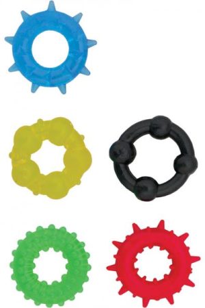 Pleasure Rings Set Of 5 Cockrings Waterproof