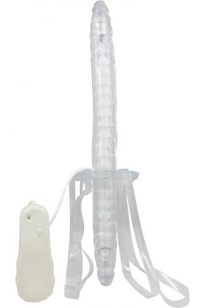 Double Fuk Vibrating Dong Strap On 13 Inch Clear
