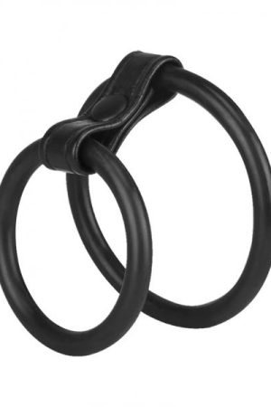 Macho Silicone Duo Cock And Ball Ring Black