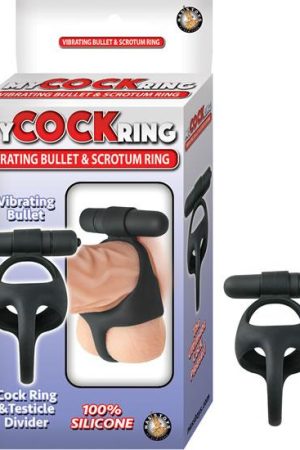 My Cock Ring Vibe Bullet Scrotum Ring Black