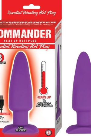 Commander Essential Vibrating Hot Butt Plug Purple