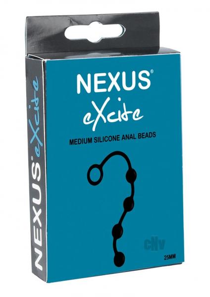 Excite Medium Silicone Anal Beads Black