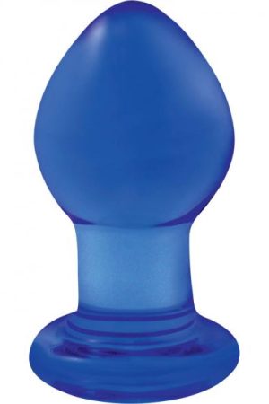 Crystal Premium Glass Plug Blue Small