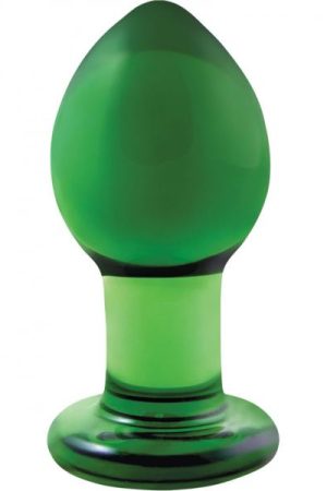 Crystal Premium Glass Medium Butt Plug Green
