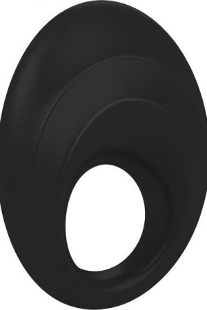 Ovo B5 Silicone Cock Ring Waterproof Black And Chrome