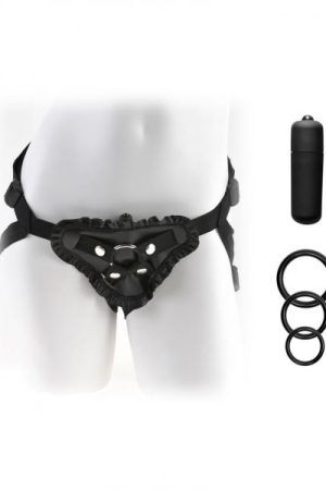 Fetish Fantasy Leather Lovers Vibrating Harness Adjustable Black