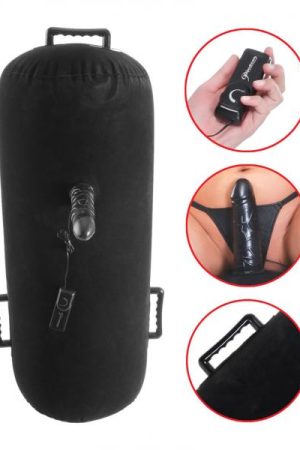 Inflatable Luv Log With Remote Control Vibrating Dildo - Black