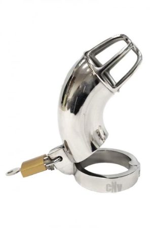 Rouge Cock Cage with Padlock Steel Silver