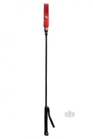 Rouge Long Riding Crop Slim Tip 24 inches Red