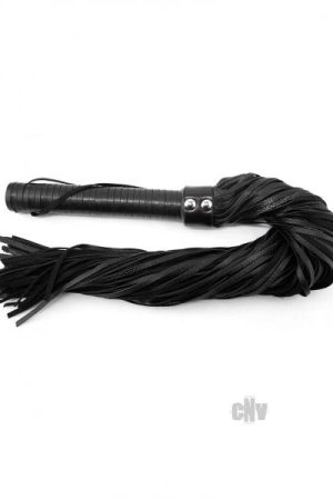 Rouge Leather Handle Leather Flogger Black