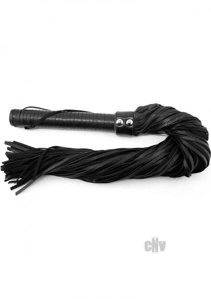 Rouge Leather Handle Leather Flogger Black