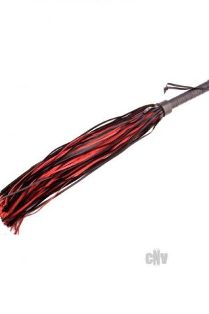 Rouge Leather Handle Flogger Red Black