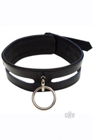 Leather Oring Collar Black