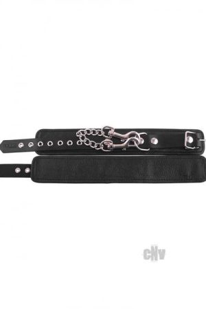 Rouge Leather Ankle Cuffs Black