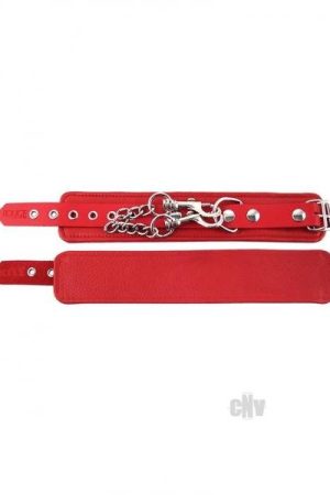 Rouge Plain Wrist Cuffs Red