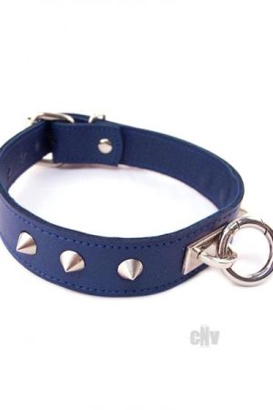 Rouge O Ring Studded Collar Blue