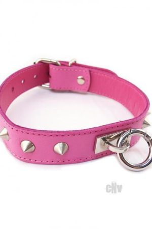 Rouge O Ring Studded Collar Pink
