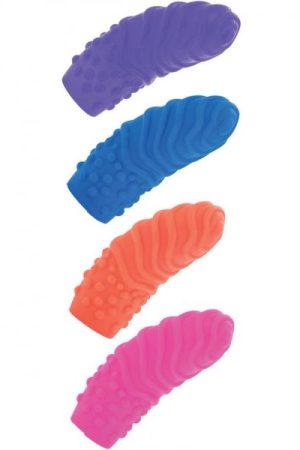 Posh Silicone Finger Swirls Finger Massagers Assorted Colors 4 Per Pack