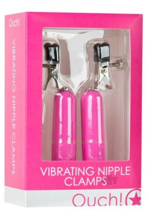 Ouch Vibrating Nipple Clamps Pink