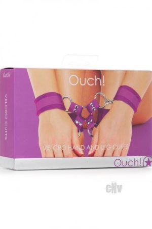 Ouch Velcro Hand/leg Cuffs Purple