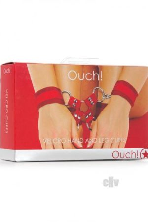 Ouch Velcro Hand/leg Cuffs Red