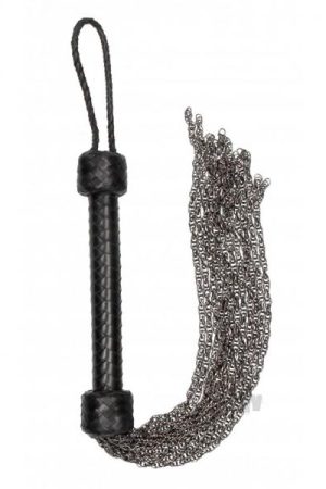 Ouch Pain Metal Chain Flogger Black