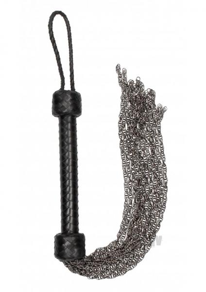 Ouch Pain Metal Chain Flogger Black