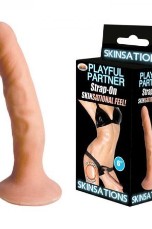 Playful Partner Strap On Harness 6 inches Dildo
