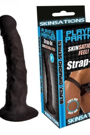 Skinsations Black Diamond Harness With Dildo 8 inches
