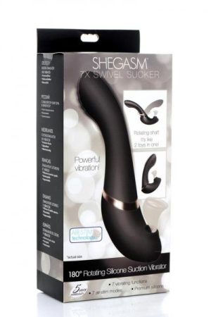 Shegasm 180 Rotating Suction Vibe Black