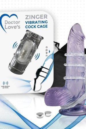 DOCTOR LOVE ZINGER VIBRATING COCK CAGE CLEAR