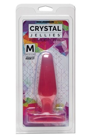 Crystal jellies medium pink butt plug