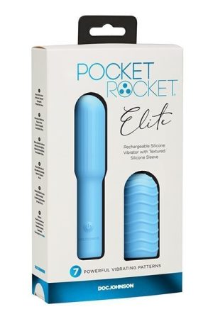 Pocket Rocket Elite Rechargeable W/removable Sleeve - Sky Blue