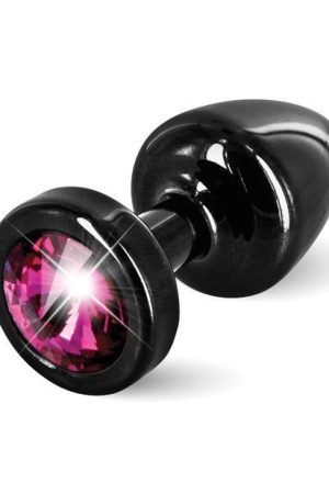 Diogol Anni Round Black T1 Butt Plug Fuchsia Pink
