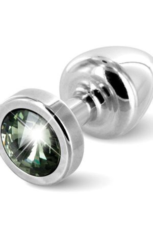 Diogol Anni Round Silver T1 Butt Plug Black