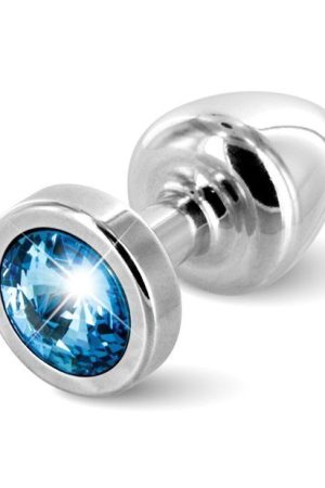 Diogol Anni Round Silver T1 Butt Plug Blue