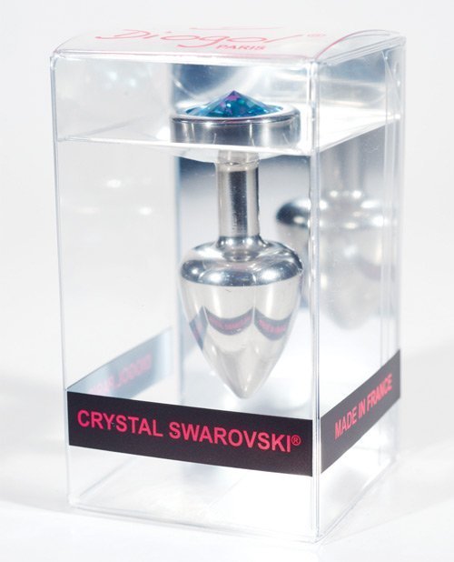 Diogol Anni Round Silver T1 Butt Plug Blue - Image 3