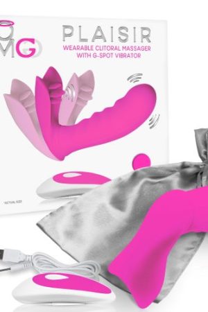 OMG PLAISIR WEARABLE CLITORAL MASSAGER W/ G-SPOT VIBRATOR PINK