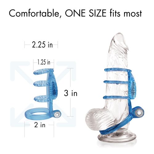 DOCTOR LOVE ZINGER DUAL VIBRATING COCK SLEEVE BLUE - Image 2