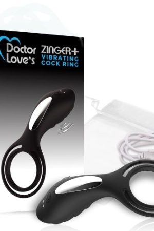 DOCTOR LOVE ZINGER+ VIBRATING RECHARGEABLE COCK RING BLACK