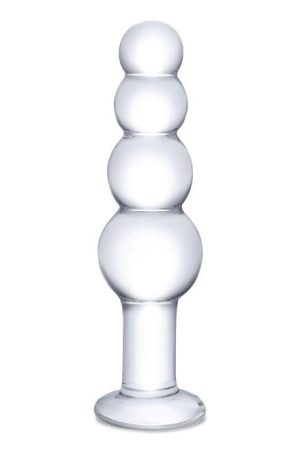 Glas 7.25 Glass Beaded Butt Plug "