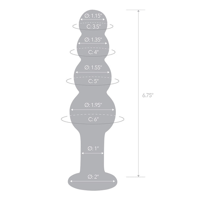 Glas 7.25 Glass Beaded Butt Plug " - Image 2