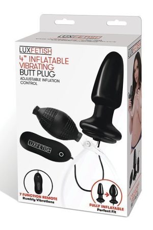 Lux Fetish 4" Inflatable Vibrating Butt Plug