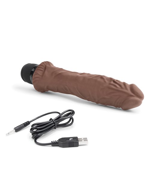 Powercocks 8" Girthy Realistic Vibrator - Dark Brown - Image 3