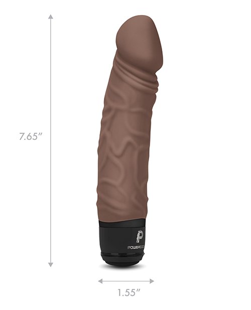 Powercocks 6.5" Realistic Vibrator - Dark Brown - Image 3