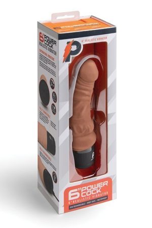 Powercocks 6" Realistic Vibrator - Mocha