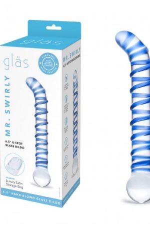 GLAS MR. SWIRLY 6.5 G-SPOT GLASS DILDO "