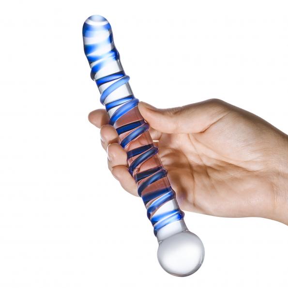 GLAS MR. SWIRLY 6.5 G-SPOT GLASS DILDO " - Image 3